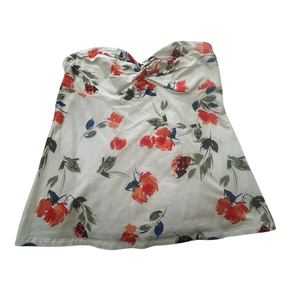 Torrid Floral Strapless Top - Red and Green